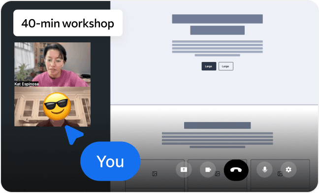 A 40-minute live workshop over video